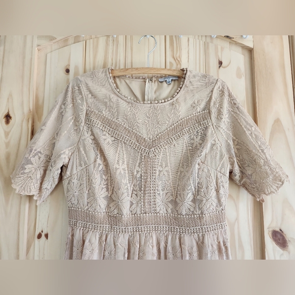 Polagram Crochet Lace Overlay Boho Dress - Picture 2 of 9